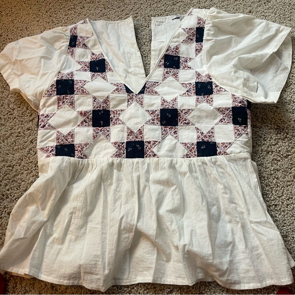 Quilt pattern Madewell blouse.